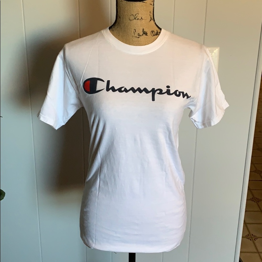 White Champion Tee Small